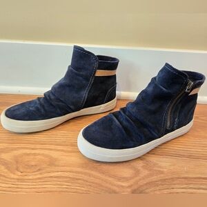Sperry Crest Women's Lug Zone Suede Leather High Top Blue 7.5